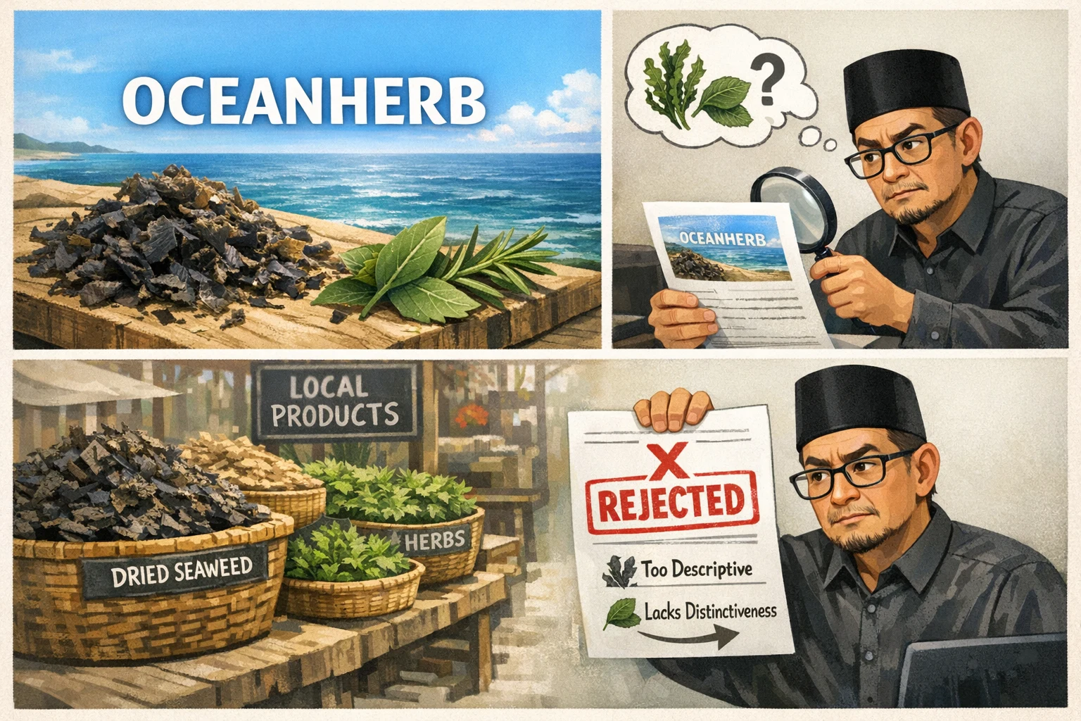 말레이시아 상표 등록 거절 대응 가이드: 화장품 브랜드 OCEANHERB 사례로 보는 식별력 문제 해결 전략 관련 자료