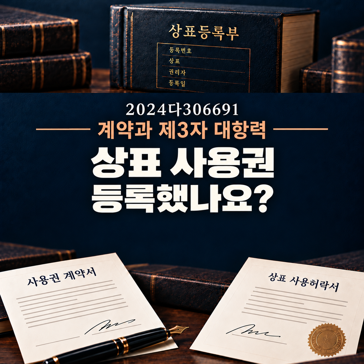 상표 사용계약과 등록, 제3자에 대한 대항력을 설명하는 원문 표지