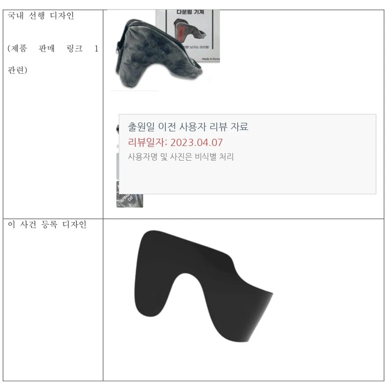 모발 고정구 등록디자인 사건의 소명서와 변리사 의견서 작성 사례 관련 자료