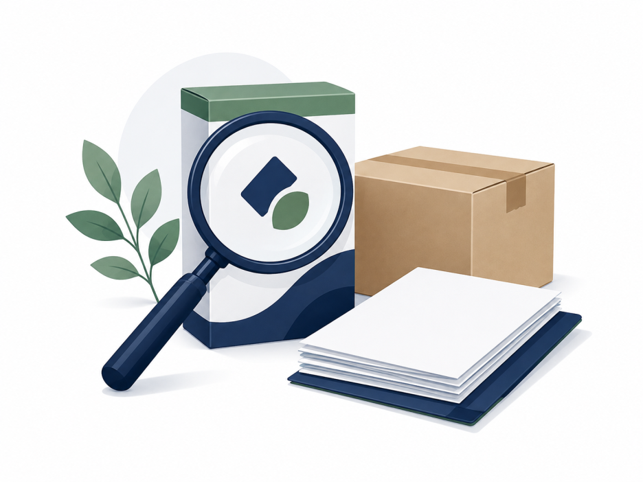 Product packaging and documents illustrating proof of use